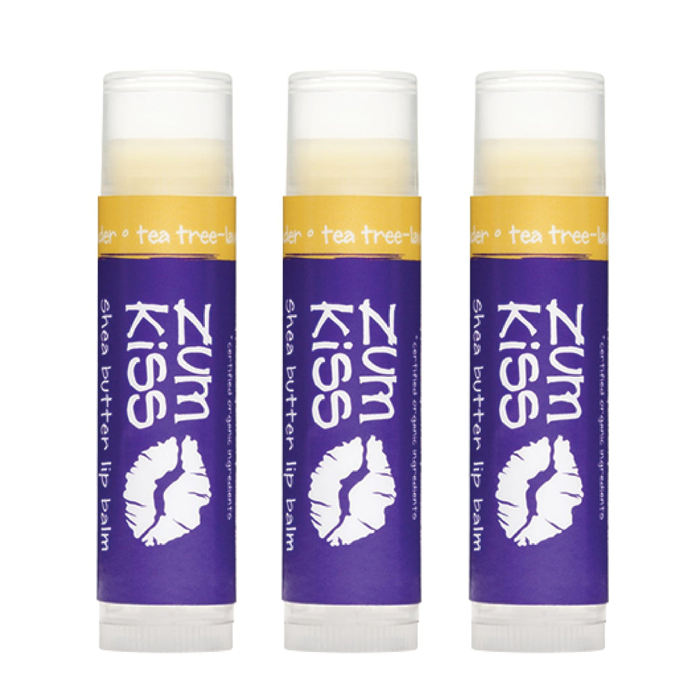 Zum Kiss Stick 3-pack packshot shows natural lip balm for daily hydration.