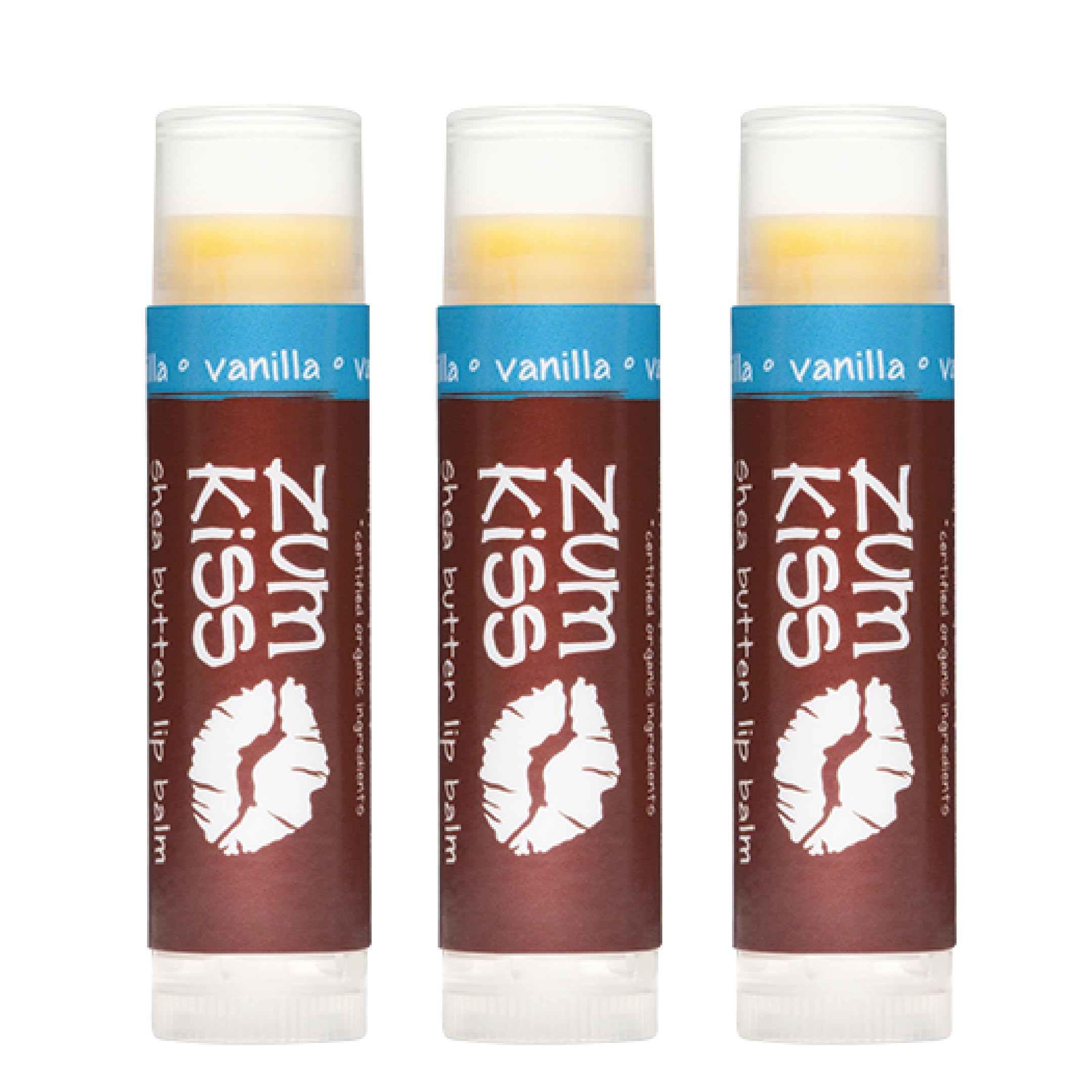 Zum Kiss Stick vanilla packaging shows a pocket lip balm for on-the-go hydration