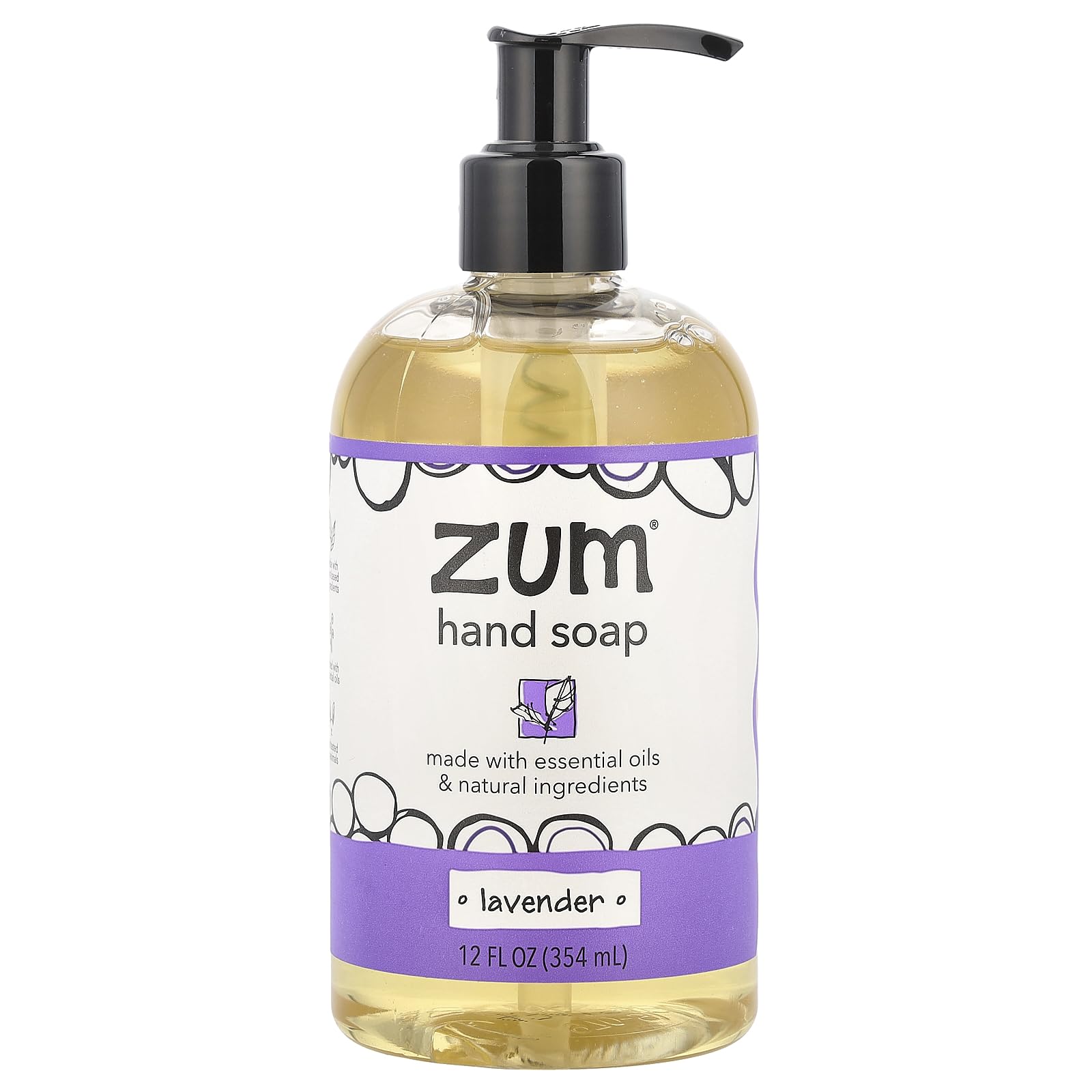 Zum Lavender Hand Soap bottle front, ideal for everyday hand cleansing with calming lavender scent.