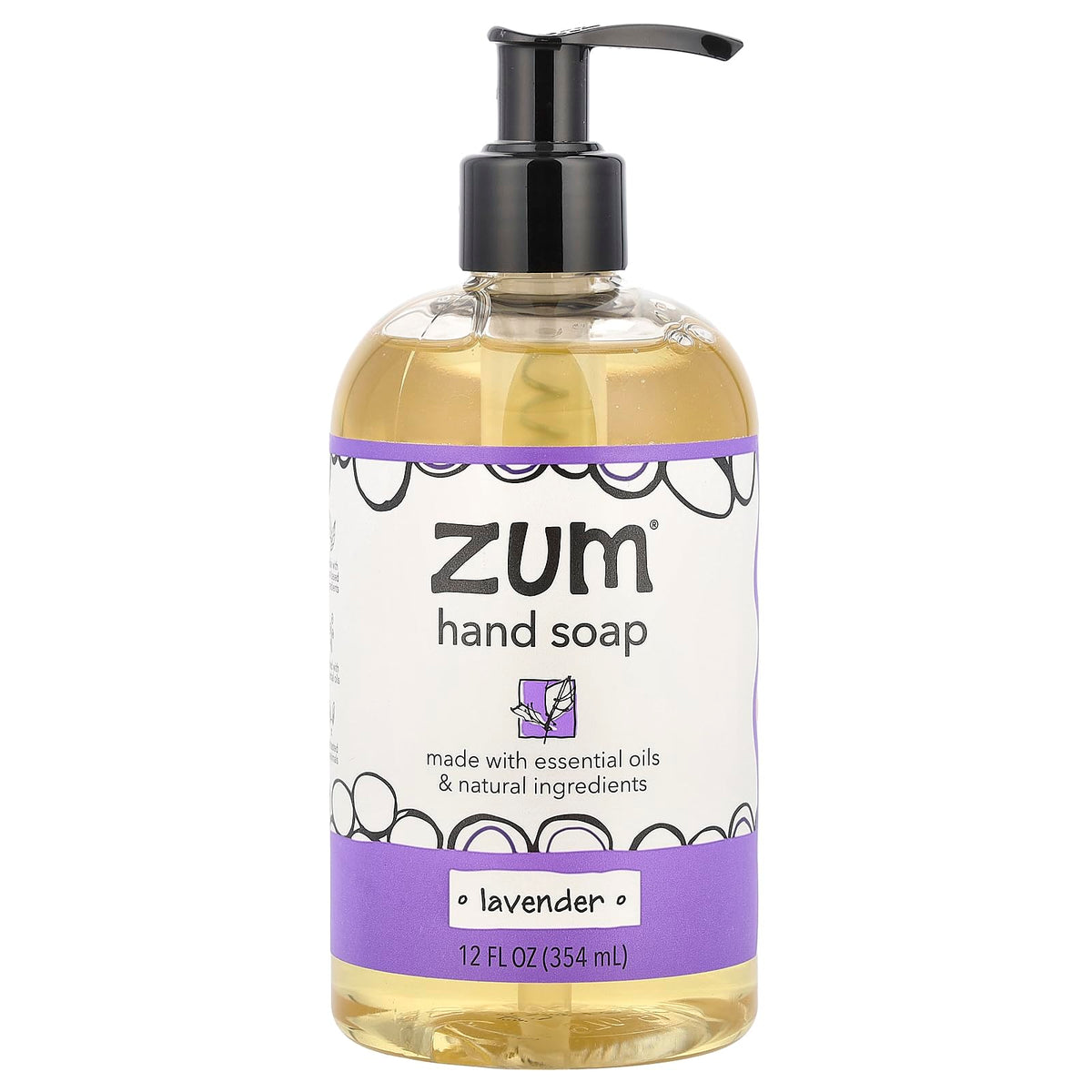 Zum Lavender Hand Soap bottle front, ideal for everyday hand cleansing with calming lavender scent.