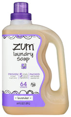Zum Lavender Scent Liquid Laundry Soap bottle, paraben-free formula for fresh laundry and soft fabrics.