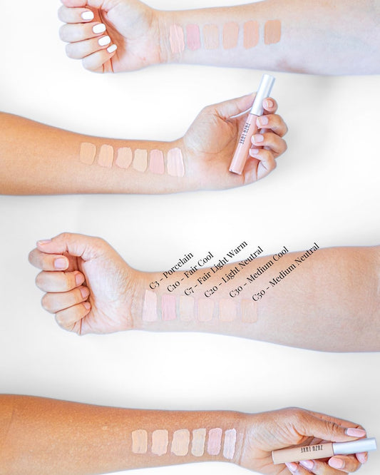 Zuzu Luxe Concealer C-3 swatch blends seamlessly for even skin tone