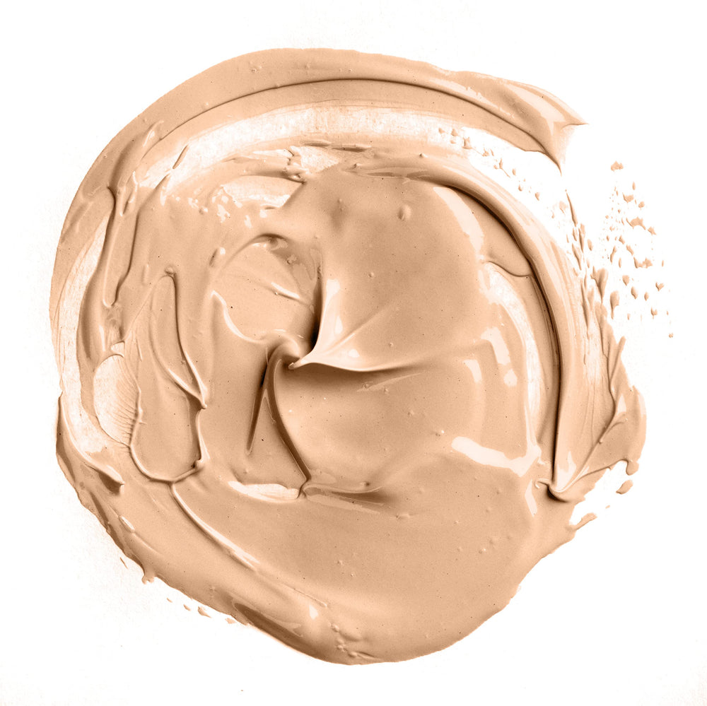 Zuzu Luxe Oil Free Foundation L-4 application swirl demonstrates smooth coverage and blendability