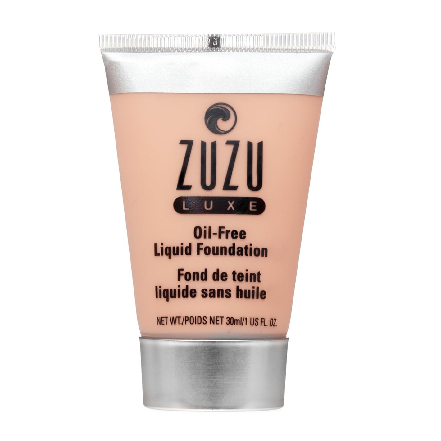 Zuzu Luxe Oil Free Foundation L-4 outer packaging shows vegan, paraben-free formula for everyday wear