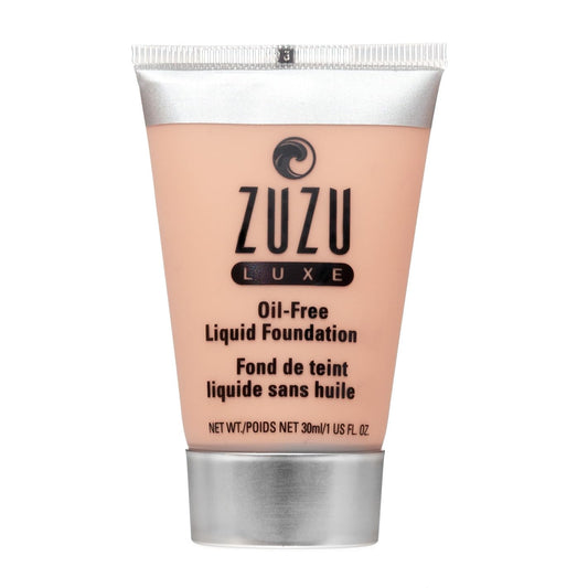 Zuzu Luxe Oil Free Foundation L-4 outer packaging shows vegan, paraben-free formula for everyday wear