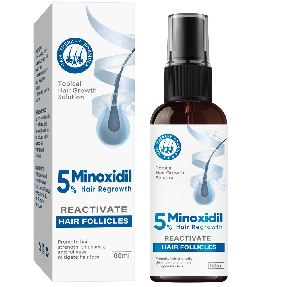 ZVBZVB Minoxidil spray bottle closeup for precise thinning-area application.