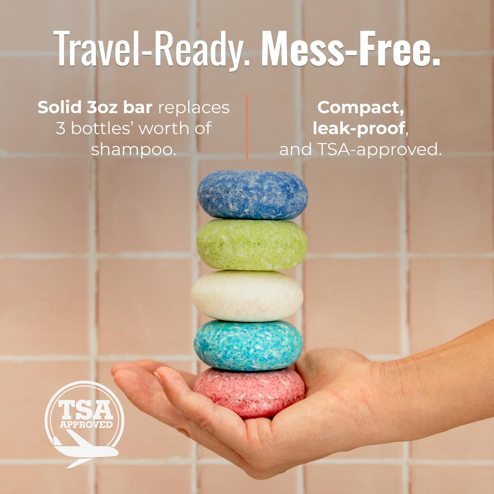 ZWS Essentials Simply Unscented Shampoo Bar in travel case for on-the-go routines