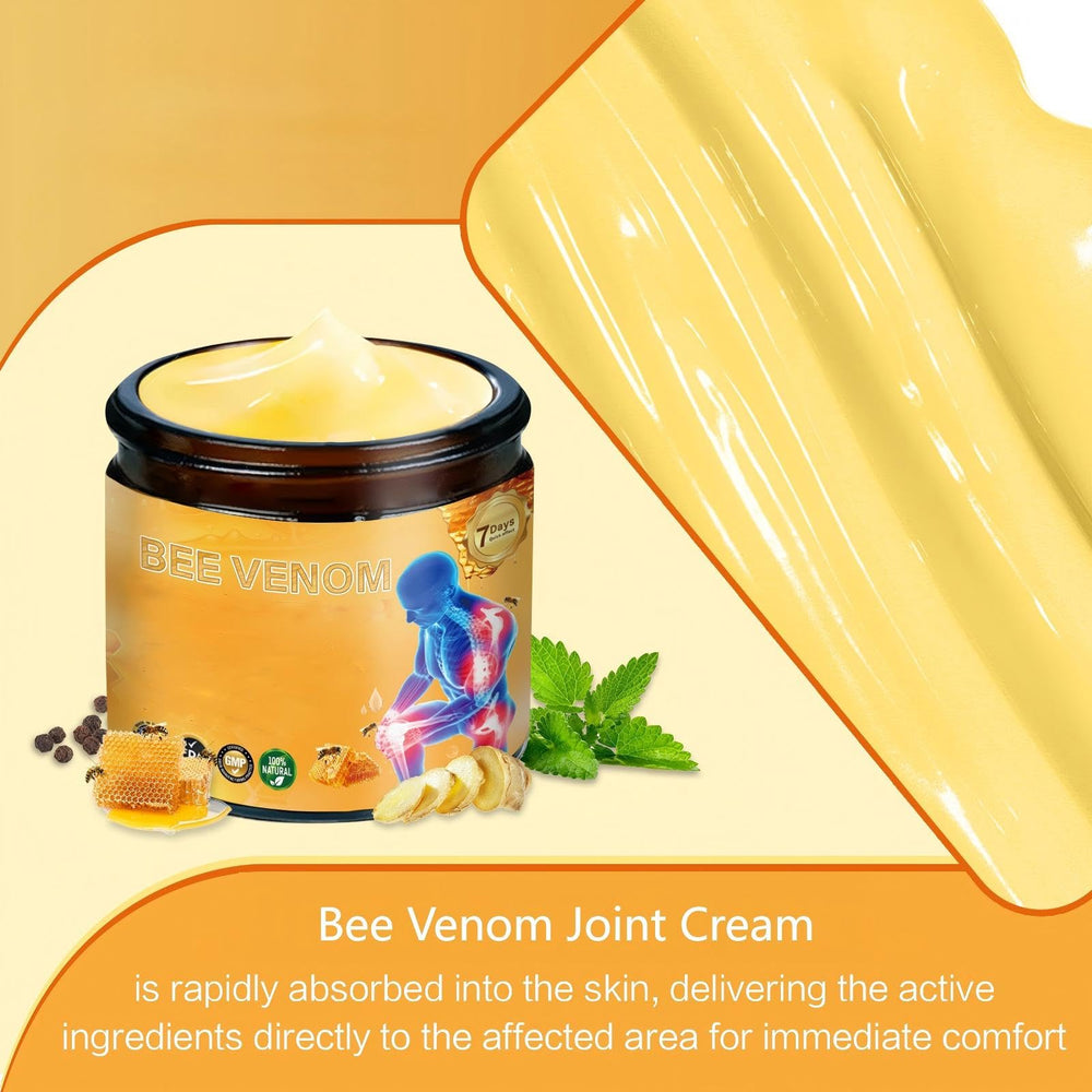 ZXZTSM Bee Venom Relief Cream packaging highlights a gentle, non greasy formula