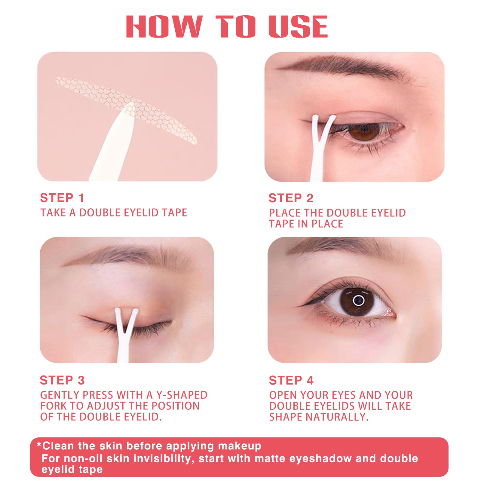 Hypoallergenic ZYQTQZ eyelid tape for sensitive skin.