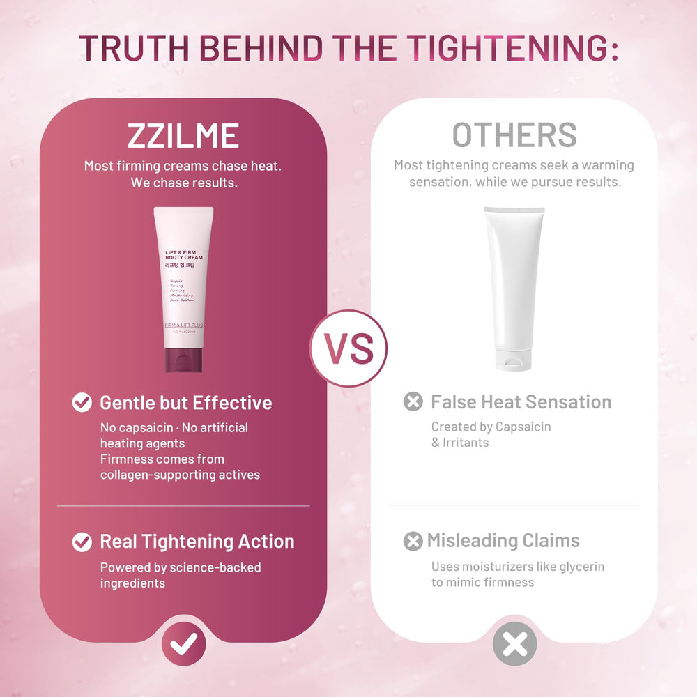 ZZILME B Tight cream swatch on skin for instant refreshment.
