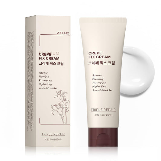 ZZILME Crepe Fix Cream face close-up showing smoother texture and even tone.