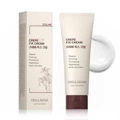 ZZILME Crepe Fix Cream face close-up showing smoother texture and even tone.